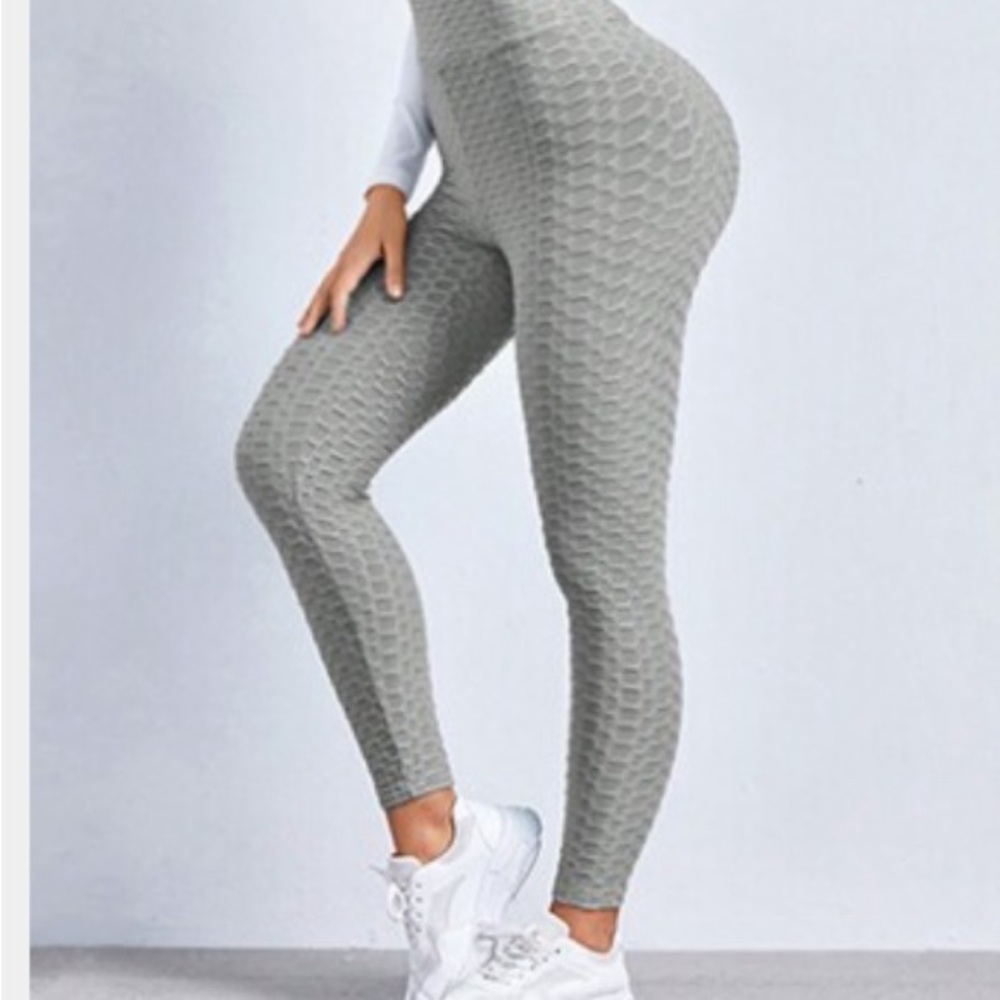 Gray Textured Women's B-lift TT Leggings